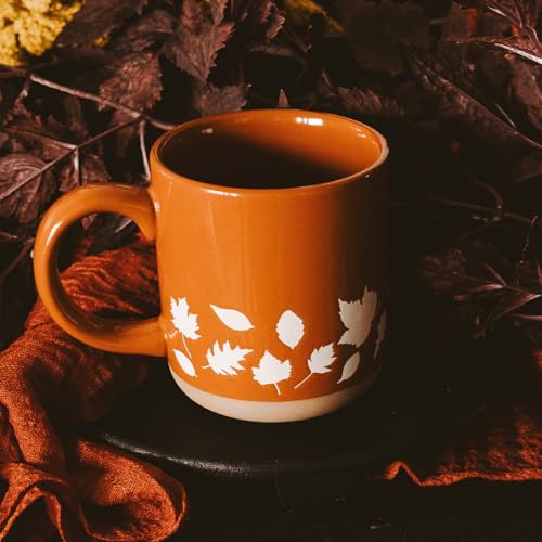 Sweet Water Decor Fall Mug Handcrafted Stoneware Coffee Mug with Autumn Leaves Design, 14 oz - Cozy and Stylish Fall Coffee Mugs - Unique Durable Fall Mugs for Autumn - Perfect Fall Mug for Gifting - style: Fall Leaves