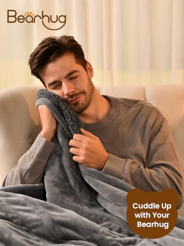 Bearhug Electric Blanket Throw Size, 50" x 60" Heated Blanket with 6 Heating Levels & 4H Auto Shut-Off, Machine Washable Soft Velvet to Sherpa Reversible Heated Throw for Office, Couch and Sofa, Gray - color: Gray-velvet & Sherpa, size: Throw 50" × 60"
