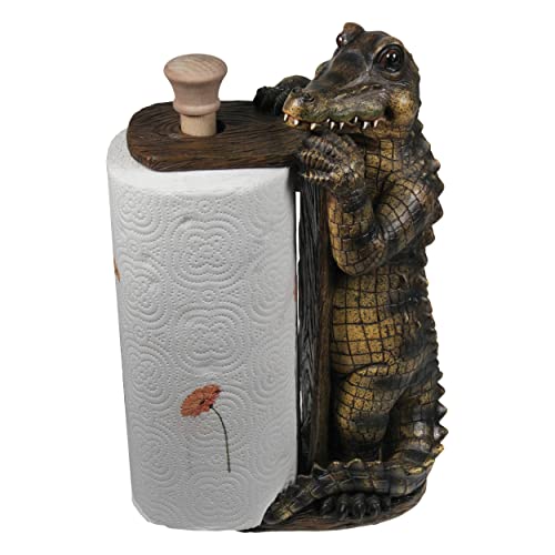 Rivers Edge Products Rivers Edge Products Paper Towel Holder for Small and Regular Rolls - Decorative Poly Resin, Wood Kitchen Decor - Novelty Napkin Roll Stand for Counter - Gift-Ready Animal - color: Multicolor