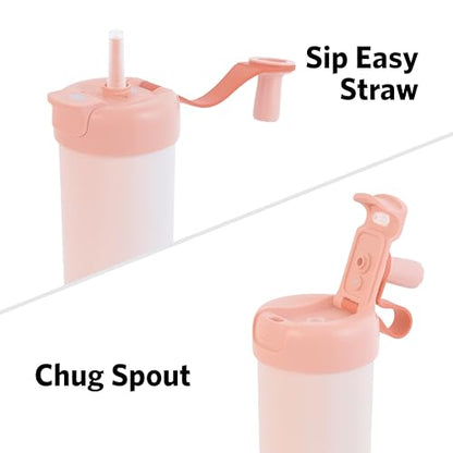 Glad Sip & Chug Insulated Water Bottle - Skinny Stainless Steel Tumbler with Straw and Chug Lid - Leak Resistant Double Walled Metal for Hot and Cold Drinks, 23oz, Rust - color: Rust