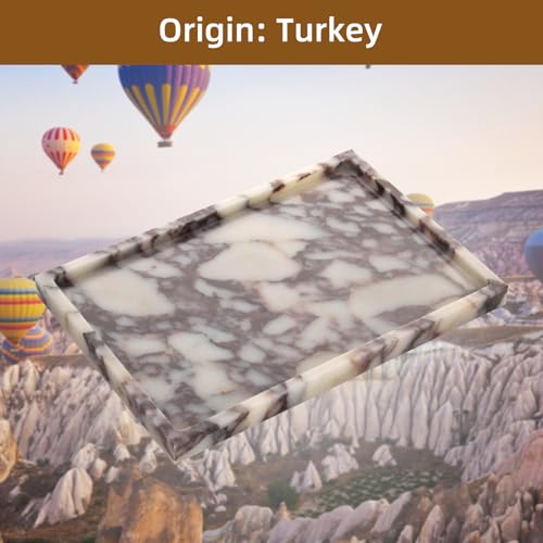 Marble Bathroom Vanity Tray, Calacatta Viola, 12" x 8" x 0.8" | Home Kitchen Bathroom Tray, Natural Stone Decorative Countertop Trays, Soap Dispenser Perfume Key Trinket Ring Tray - color: Calacatta Viola