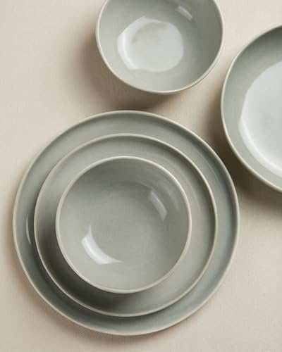 Ceramic Dinnerware Sets for 4, 16pcs Plates and Bowls Sets Dish Set | Stoneware Dishware sets, Microwave & Dishwasher Safe, Cereal Bowls and Dinner Plates Set, Stackable Dishes Set, Dusty Green - color: Dusty Green, size: Set (16pcs)