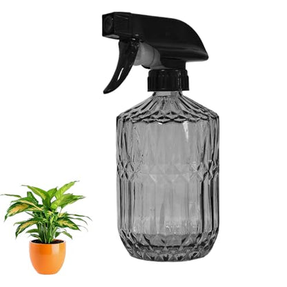 YYTSGG Glass Plant Mister Bottle, 15oz, Gray | Refillable Water Spray Bottle with Adjustable Mist Nozzle for Indoor Flowers, Outdoor Gardening, Cleaning, Hair and Pets Care - color: Gray
