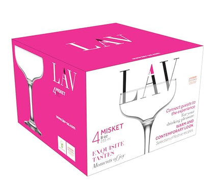 LAV Small Champagne Coupe Cocktail Glasses Set of 4 - Margarita, Martini, Wine, Cute Vintage Glassware - 7.9 oz - Elegant Classy Birthday, Bachelorette Party Gift, Bride, Champagne Tower, Home, Bar - style: Coupe Glasses
