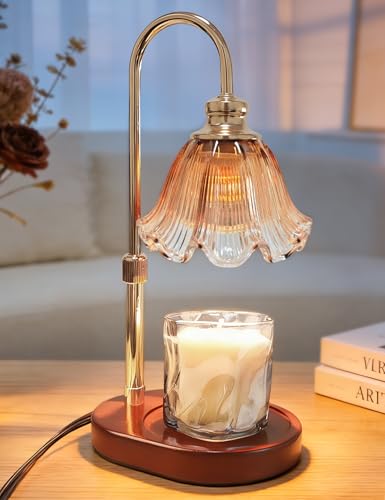 Banbanda Candle Warmer Lamp with Timer, Birthday Gifts for Women, House Warming Gifts New Home Decor – Height Adjustable Candle Lamp - color: Honeyed Amber