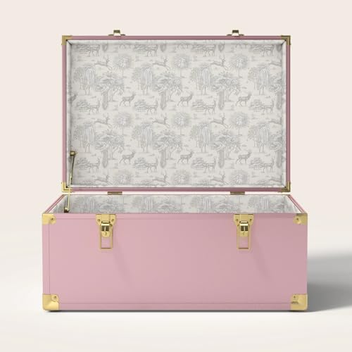 Momento Wedding Keepsake Trunk | Personalized Memory Box for Wedding Mementos | Handmade in USA | Metal and Plywood Construction | Standard Size 20" (Blush/Woods) - color: Blush/Woods, size: Standard (20")