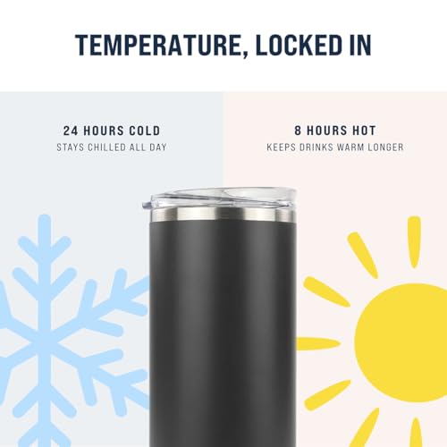 Hogg 20 oz Skinny - Charcoal Gray, Powder Coated Tumblers for Laser Engraving, Engravable Tumblers Bulk, Stainless Steel Cups Bulk, Insulated Cups with Lids - color: Charcoal Gray
