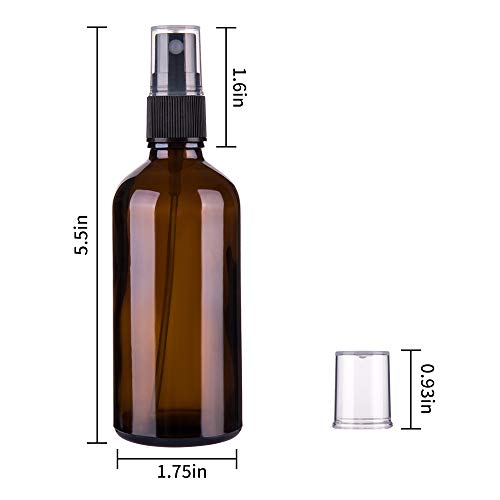 Amber Glass Spray Bottles for Essential Oils, 4oz, 6 Pack | Small, Empty, Fine Mist - color: Amber-6PCS