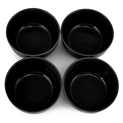 Elanze Designs Bistro Glossy Ceramic 7 inch Dinnerware Bowls Set of 4 - Perfect for Everyday uses from Pasta to Salad, Cereal to Ice cream, Ramen to Pho, Black - color: Black, style: 7 inch Cereal Salad