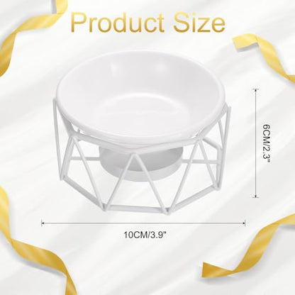 uxcell Metal Tealight Candle Holder, Triangle Shape Ceramic Tealight Wax Warmer Aroma Diffuser Furnace Home Decoration, White - color: White