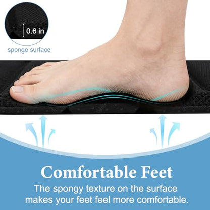 Heagoale Ultra Quick Drying Stone Bath Mat Diatomaceous Earth Shower Mat Non-Slip Foldable Dish Drying Mats for Bathroom Floor, Kitchen Counter, Pet, 23x15, Black - color: Black