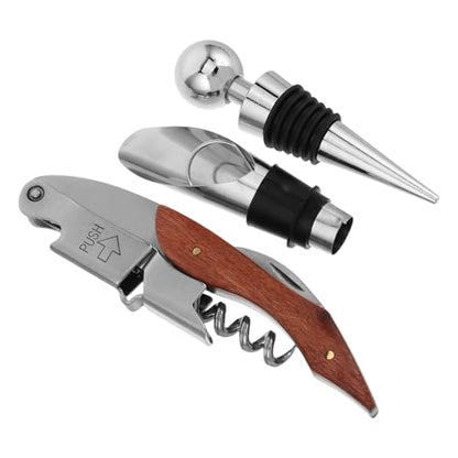 Cabilock Complete Wine Accessory Kit Bottle Opener Waiters Corkscrew Pourer Stopper Home Party Use