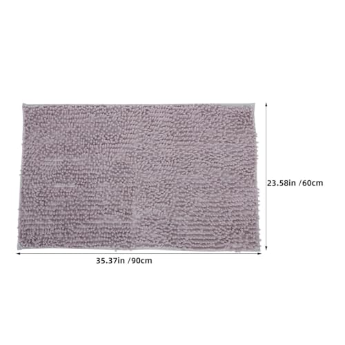 YARNOW Chenille Bathroom Bath Mat Non Slip with Absorbent Soft Fabric, Machine Washable and Wear Resistant, 34.65x22.83 Inch Size, for Guest Suites and Vanities