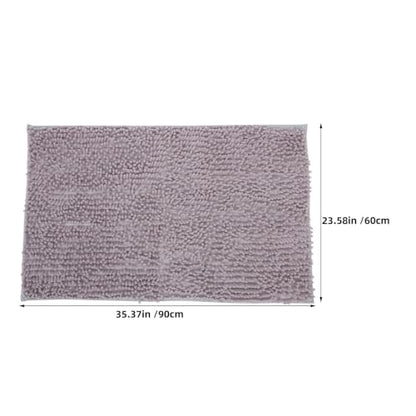 YARNOW Chenille Bathroom Bath Mat Non Slip with Absorbent Soft Fabric, Machine Washable and Wear Resistant, 34.65x22.83 Inch Size, for Guest Suites and Vanities