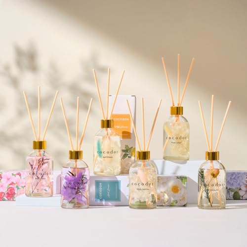 COCODOR Herbarium Reed Diffuser/April Breeze/6.7oz(200ml)/ Fragrance Scent Essential Oil Stick Diffuser Set for Bedroom Bathroom Home Décor - size: Herbarium/6.7Ounce/1Pack