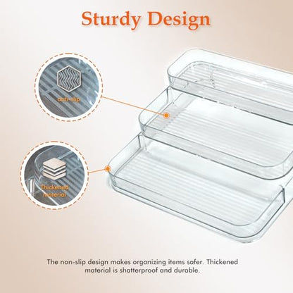 GREATLINK 3-Tier Acrylic Spice Rack Organizer for Cabinet and Kitchen – Cabinet & Countertop Storage for Spices, Seasonings, Pantry, Perfume & Medicine (1 Pack)