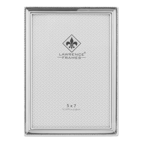 Lawrence Frames 11657 Polished Silver Plate 5x7 Picture Frame - Bead Border Design - color: Silver, size: 5X7
