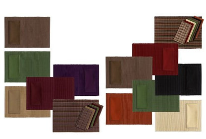 DII Basic Everyday Ribbed Tabletop 100% Cotton, Placemat Set, 13x19, Sage, 6 Piece - color: Vineyard Green, size: 13x19"