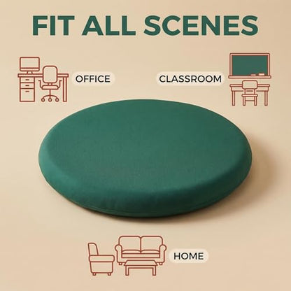 Round Chair Cushion, Memory Foam Filling, Knitted Cotton Cover, Removable Zipper Design, Light Gray, Pink, Coffee, Green (Green, 16 Inch) - color: Green, size: 16 Inch