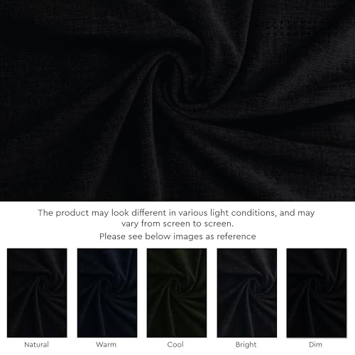 Encasa XO Table Runner 2 Seater, Soft Chenille 13"x36" | Black, Woven Rib Texture | Machine Washable | Colorfast & Shrink Resistant | Durable Polyester Yarns - color: Black, size: 13x36 in