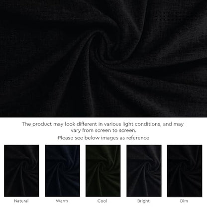Encasa XO Table Runner 2 Seater, Soft Chenille 13"x36" | Black, Woven Rib Texture | Machine Washable | Colorfast & Shrink Resistant | Durable Polyester Yarns - color: Black, size: 13x36 in