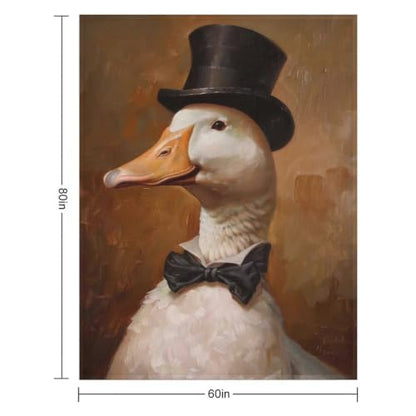 Gentleman Duck 02 Flannel Blankets Fleece Soft Throw Lightweight Plush Gifts for Couch, Bed, Cozy Sofa Plush, Chair, Lovers 60x80in(150x200cm) - color: Style-28, size: 60x80in(150x200cm)