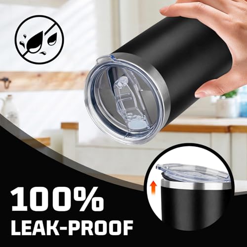 20oz Tumbler with Lid Double Wall Vacuum Insulated Travel Coffee Mug Stainless Steel Thermal Cup Powder Coated Sturdy Coffee Tumbler Bulk for Hot and Cold Beverage (Black,4) - color: Black, size: 20 Ounces (4 Pack)