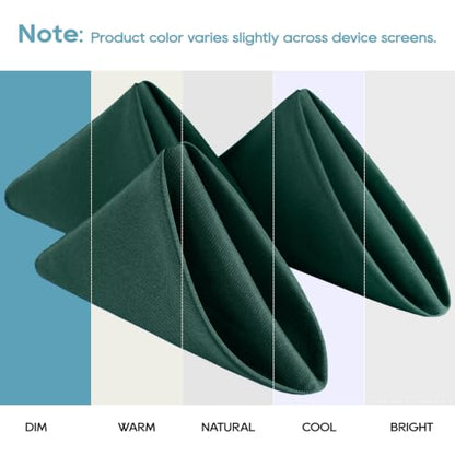VidaFete Green Cloth Napkin, 17 x 17 Inch Polyester Napkins Set of 12 | Polyester Napkins Cloth Reusable & Wrinkle-Resistant Dinner Napkins for Weddings, Banquets, Parties, Hotels and Restaurants - color: Green, size: 17" x 17" (Set of 12)