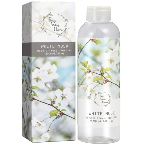 Reed Diffuser Refill, White Musk Floral Diffuser Oil 6.76 fl.oz / 200ml, Home Fragrance for Bedroom, Bathroom, Office Decor - color: White Musk