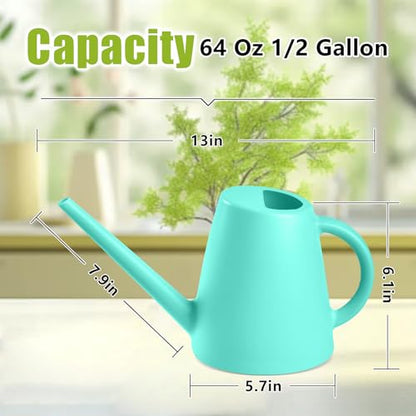 ZXJ Plant Watering Cans for Indoor and Outdoor Home Garden Plants - with Long Spout - SkyBlue - 1/2 Gallon - color: Skyblue