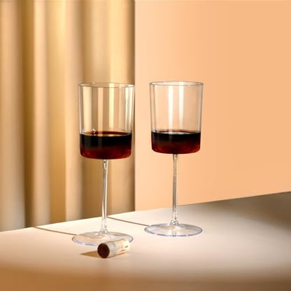 Ciaell 12 Pack Clear Plastic Wine Glasses - 14Oz Plastic Wine Glasses with Stem - Disposable Stemmed Wine Glass for Parties & Weddings & Outdoor | 14 oz Clear Stemmed Cups, Heavy Duty Plastic, Wine Champagne Cocktails Margaritas for Parties Birthdays Anni