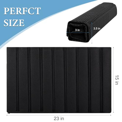 Heagoale Ultra Quick Drying Stone Bath Mat Diatomaceous Earth Shower Mat Non-Slip Foldable Dish Drying Mats for Bathroom Floor, Kitchen Counter, Pet, 23x15, Black - color: Black