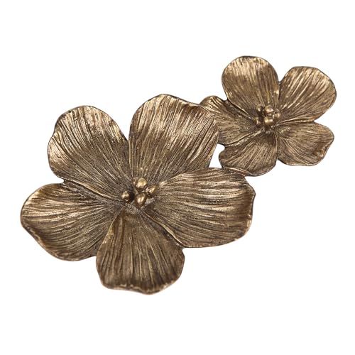 NIKKY HOME Jewelry Tray, Golden Flower Design, Small Jewelry Organizer, Ring Holder, Trinket Dish, Vanity Tray for Dresser, Women's Gift, Vintage, 5.7 x 3.3 x 0.6 inches | Golden Flower Shaped Ring Holder Jewelry Organizer, Trinket Dish Vanity Tray for Dr