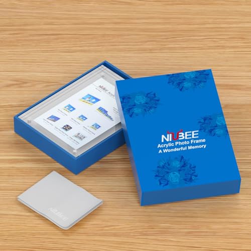 NIUBEE Acrylic Photo Frame 6x8, Double Sided Magnetic Blocks Pet Picture Frame - size: 6x8"(1 Pack)