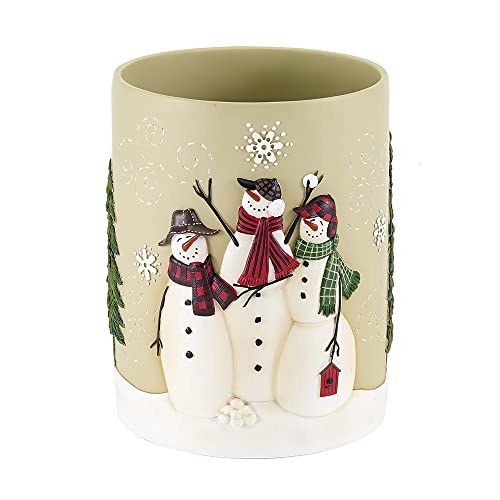 Avanti Linens - Wastebasket, Resin Bathroom Accessories, Christmas Decorations (Snowmen Gathering Collection) - size: Wastebasket