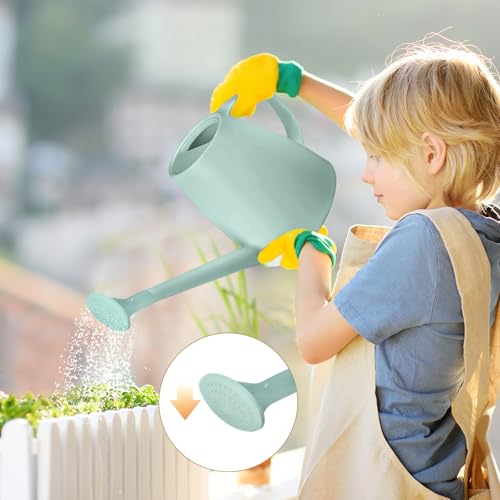 Plastic Watering Can - for Indoor and Outdoor House Plant Garden - with Long Spout - 1/2 Gallon - Light Green - color: Light Green