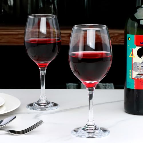 Wine Glasses Set of 12, 11 oz Clear Wine Glass Set | Red/White Wine Glasses, Pretty Gift Box, Birthday, Christmas, Party, Restaurant, Home Bar, Decorations