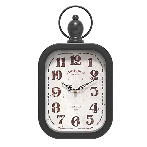 Menterry Small Retro Rectangle Wall Clock, Black Antique Vintage Style | Battery Operated Silent Decor Wall Clocks for Farmhouse,Bedroom,Kitchen,Bathroom (11" H x 6.1" W) - color: Black, size: 11" H x 1.77"D x 6.1" W