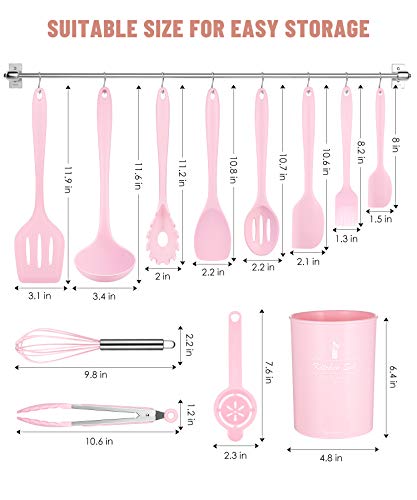 Kitchen Utensils Set-12 Pieces Silicone Cooking Utensils Set (Dishwasher Safe) 392°F Heat Resistant Spatula Set, Nonstick Cookware | Dishwasher Safe 392°F Heat Resistant Spatula Set Kitchen Utensil Set for Nonstick Cookware,Best Kitchen Tools with Holder