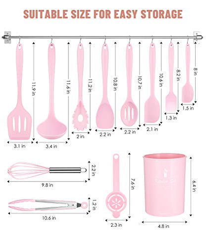 Kitchen Utensils Set-12 Pieces Silicone Cooking Utensils Set (Dishwasher Safe) 392°F Heat Resistant Spatula Set, Nonstick Cookware | Dishwasher Safe 392°F Heat Resistant Spatula Set Kitchen Utensil Set for Nonstick Cookware,Best Kitchen Tools with Holder