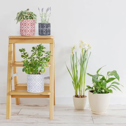 lokeisna Plant Pots, Set of Indoor Plant pots, Plastic Planter with Drainage and Saucer, Modern Distinctive Self Watering Plant Pot, Spray Spots (Indoor Plant Pots) - color: Indoor Plant Pots