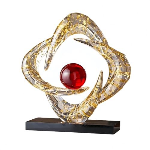 AWNR Modern Sculptures Living Room Shelf Decor Home Décor Accents | Gold Abstract Art Accessories Decoration for Coffee Table Entryway Console Office Desk Nightstand Shelves Housewarming Gift - color: Gold A-b