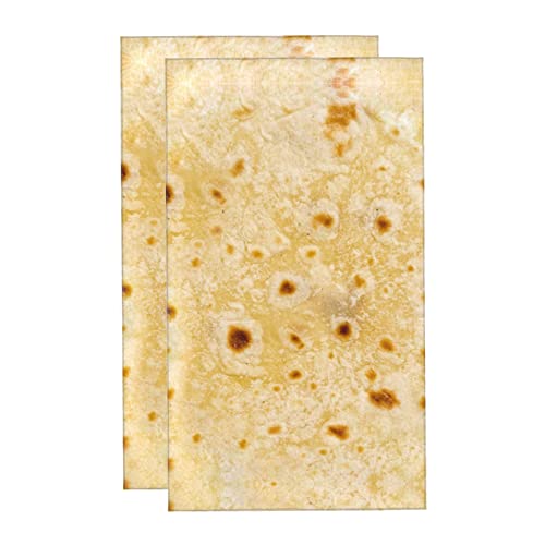 Bath Towels Set of 2 Hand Towels for Bathroom Mexico Flour Tortilla Burrito Tacos Decorative 27.5x16Inch Absorbent Soft for Yoga Gym Spa Hotel Bathroom Kitchen - color: Style11