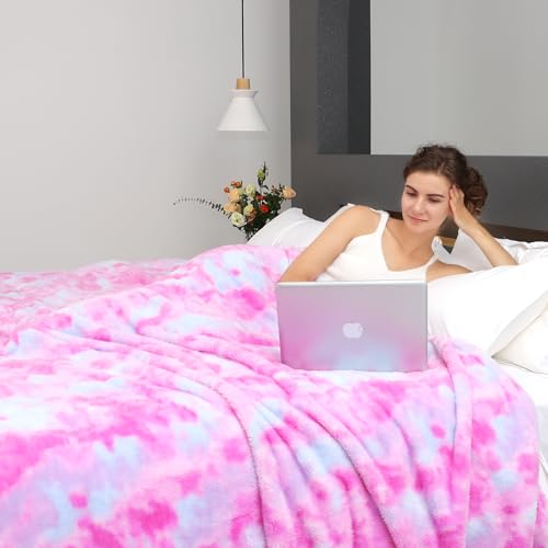 MUGD Soft Blankets Fuzzy Twin Bed Fleece Blanket Kids Warm Throw Blanket for Bed - color: Multi Pink Color, size: Twin(60"x80"/ 150x200cm)