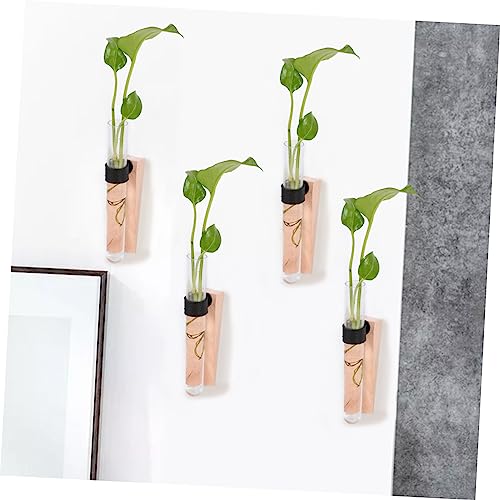 GLEAVI 2 Sets Hanging Test Tube Hydroponic Plant Vases for Indoor Wall Decor Plastic Propagation Stations Air Plant Holders for Home and Office