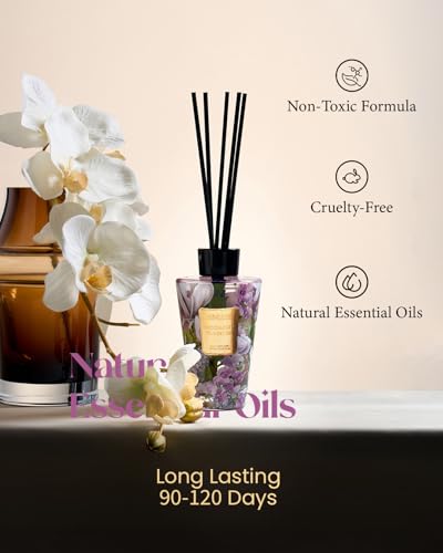 M&SENSE Reed Diffuser, Moonlight Tuberose, 8.79 oz Natural Essential Oil | Non-Toxic Organic, Long-Lasting Fragrance, Ideal for Living Room, Bedroom, Gifts for Women - color: Moonlight Tuberose