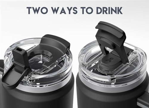 Meoky 40 oz Tumbler with Handle and Straw, Insulated Tumbler with Lid and Straw, Stainless Steel Travel Mug, Keeps Cold for 34 Hours, 100% Leak Proof, Fits in Car Cup Holder (Night) - color: Night, size: 40 Ounces