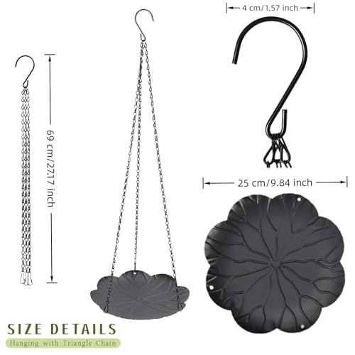 Hanging Planter for Indoor Outdoor, Plant Hanger, Hanging Plant Tray, | Plant Holder, Plant Pot Shelf Basket for Window, Wall, Ceiling, Garden with Chains and Hooks, 2Pcs - style: Leaf