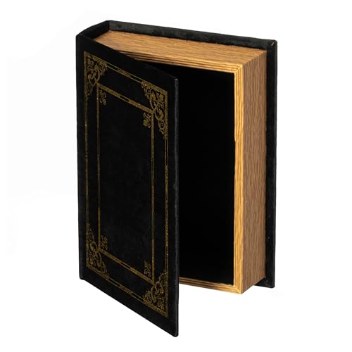 Vintiquewise Decorative Vintage Book Shaped Trinket Storage Box - Black - color: Black