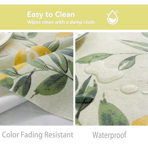Jeloris Rectangle PVC Waterproof Lemon Tablecloth, Spring Summer Tablecloth Stain-Resistant Wipeable Wrinkle-Free Table Cover for Indoor/Outdoor, Picnic, BBQ, Dining, Party (55x70 inch) - size: 140" x 180" (Rectangular)
